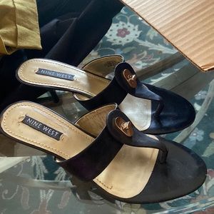 Nine West thong slipper heels